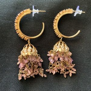Purple Jhumki Earrings